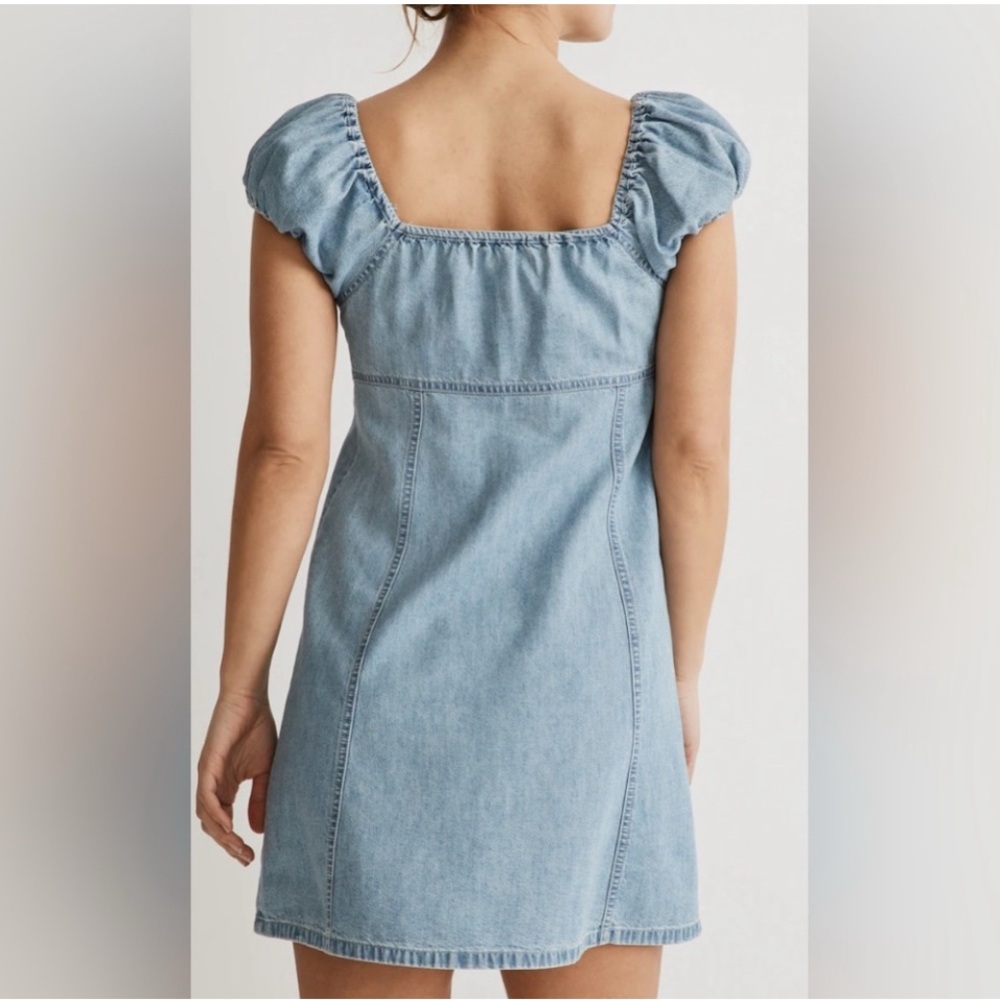 Madewell Margie dress light blue denim chambray baby doll US 8 vacation beach - Picture 2 of 8